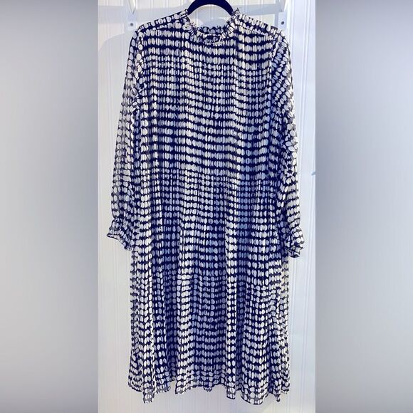 NWOT Louche Polka Dot Printed Tiered Dress Size 8 - Picture 1 of 7